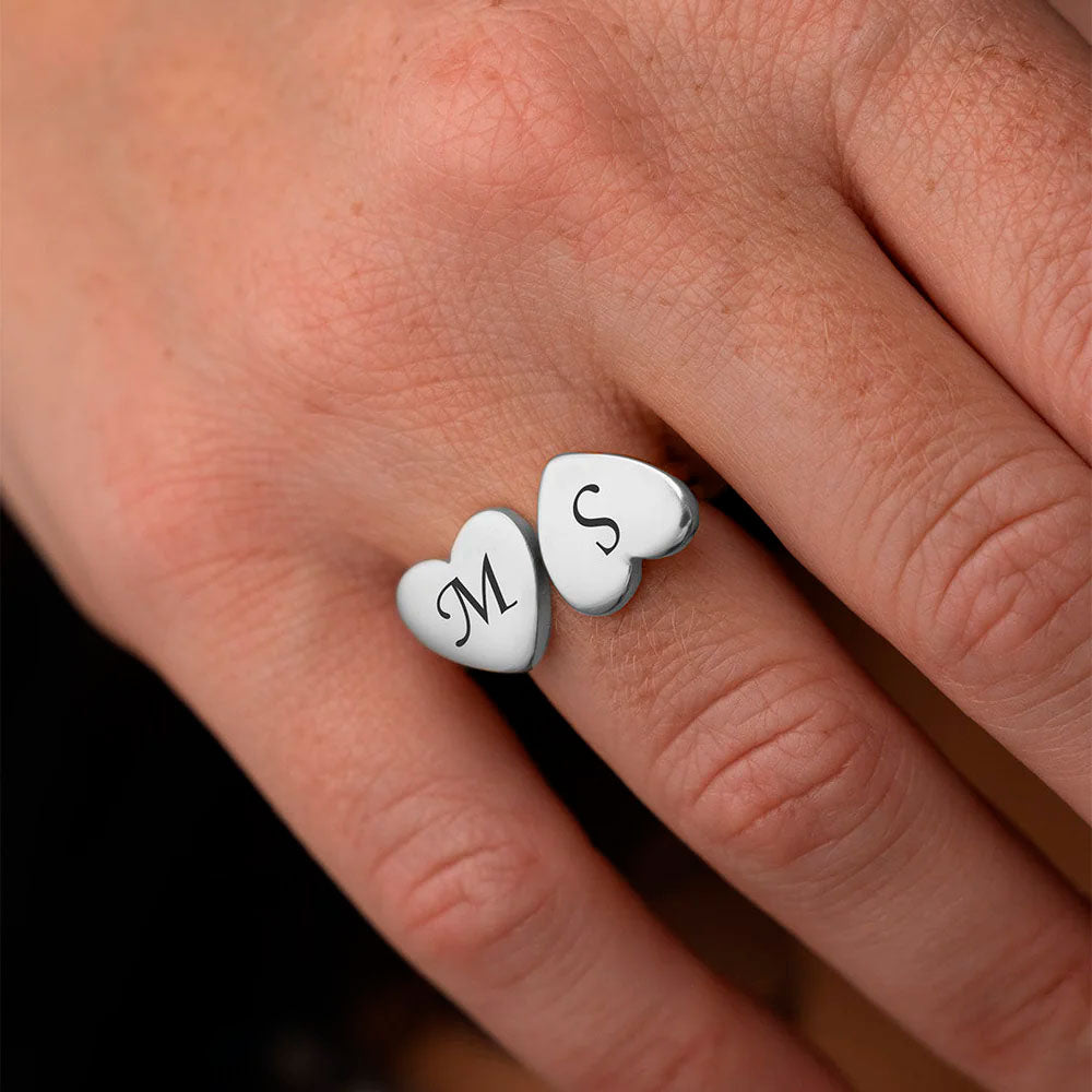 Anello Doppia Promessa – Cuori Personalizzati con Incisione
