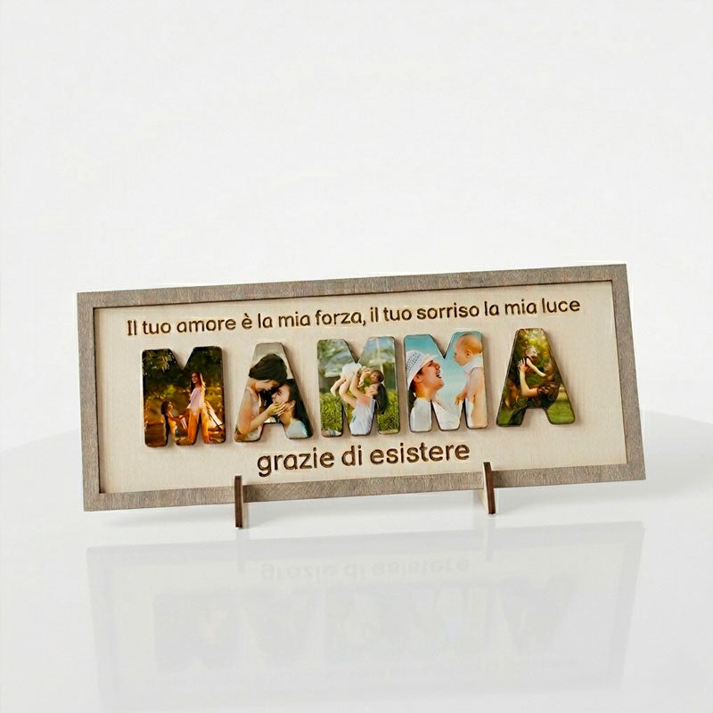 Cornice in Legno Personalizzata "Mamma" con foto