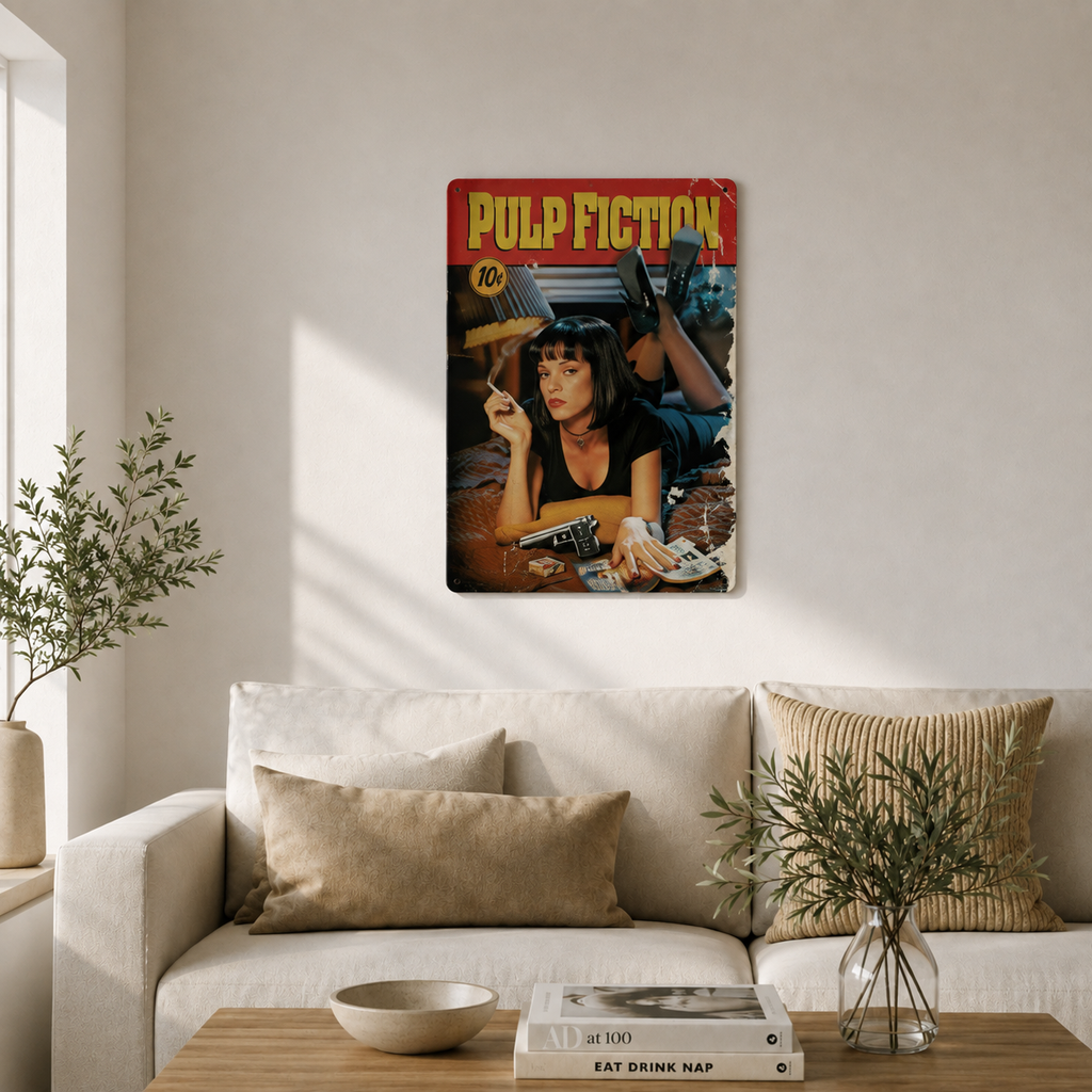Poster in Alluminio Sublimato – Pulp Fiction Vintage | Wall Art 40×30 cm