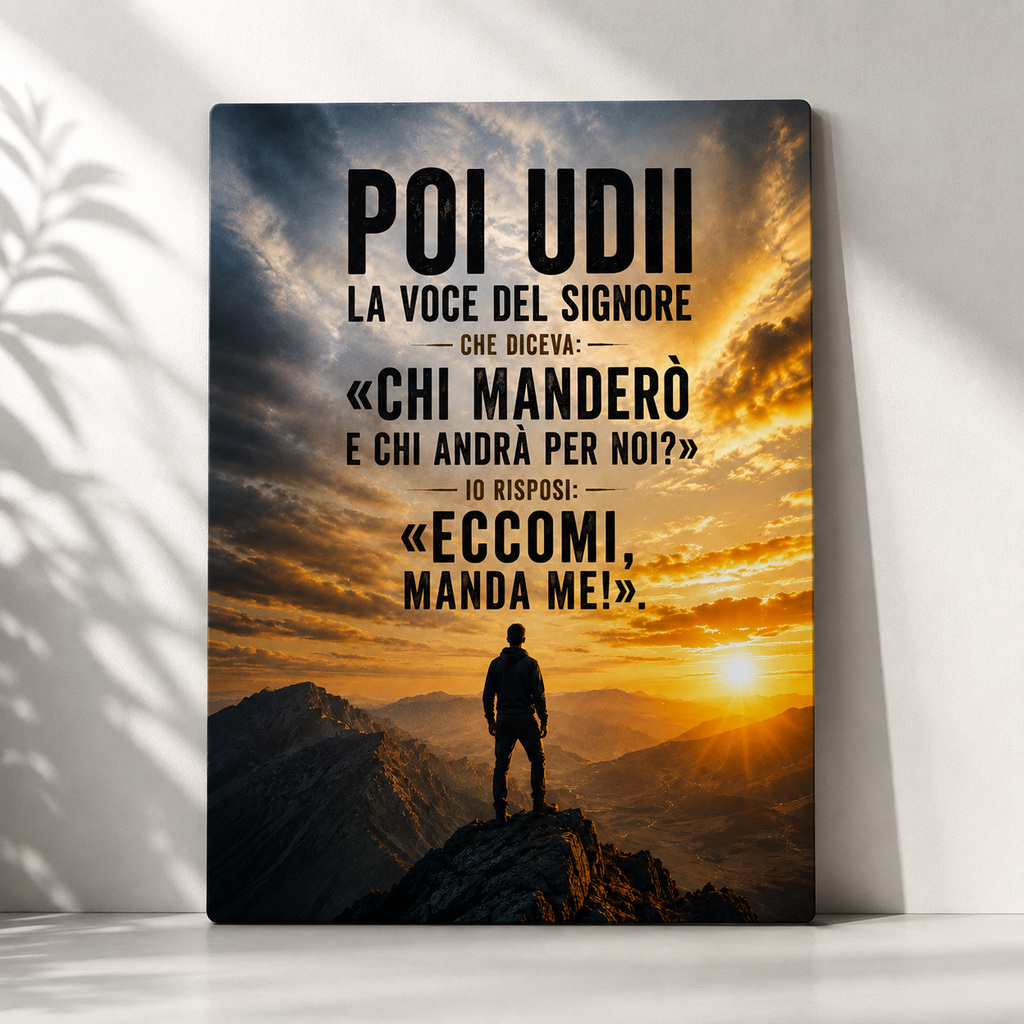 Poster in Alluminio "Eccomi, Manda Me" – Wall Art