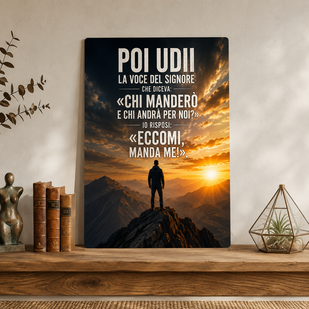 Poster in Alluminio "Eccomi, Manda Me" – Wall Art