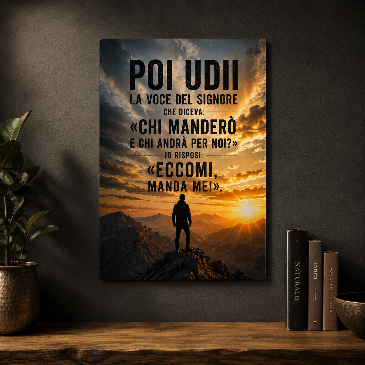 Poster in Alluminio "Eccomi, Manda Me" – Wall Art