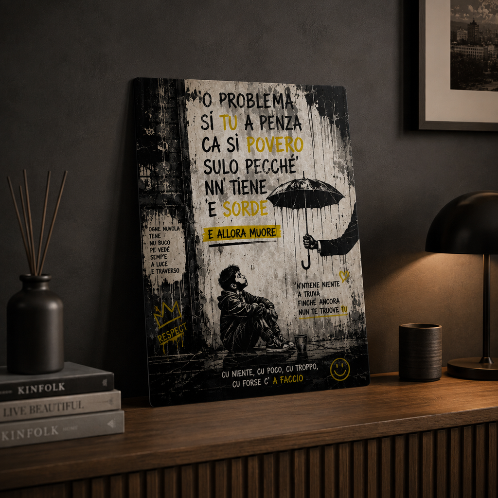 Poster in Alluminio "Nu ricc e nu povero" – Wall Art