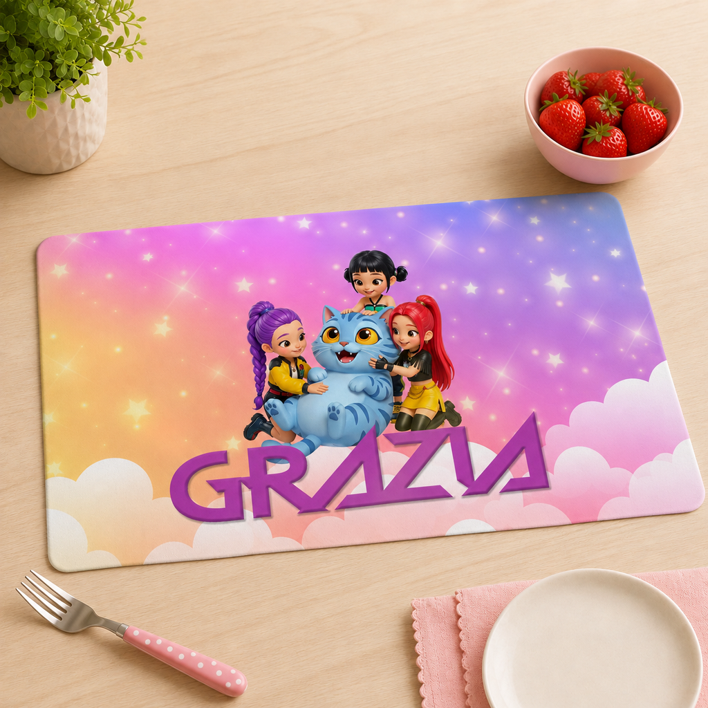 Tovaglietta in tessuto K-Pop personalizzata con nome – 40x30 cm