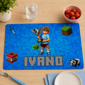 Tovaglietta in tessuto Personalizzata Pixel con Foto e Nome