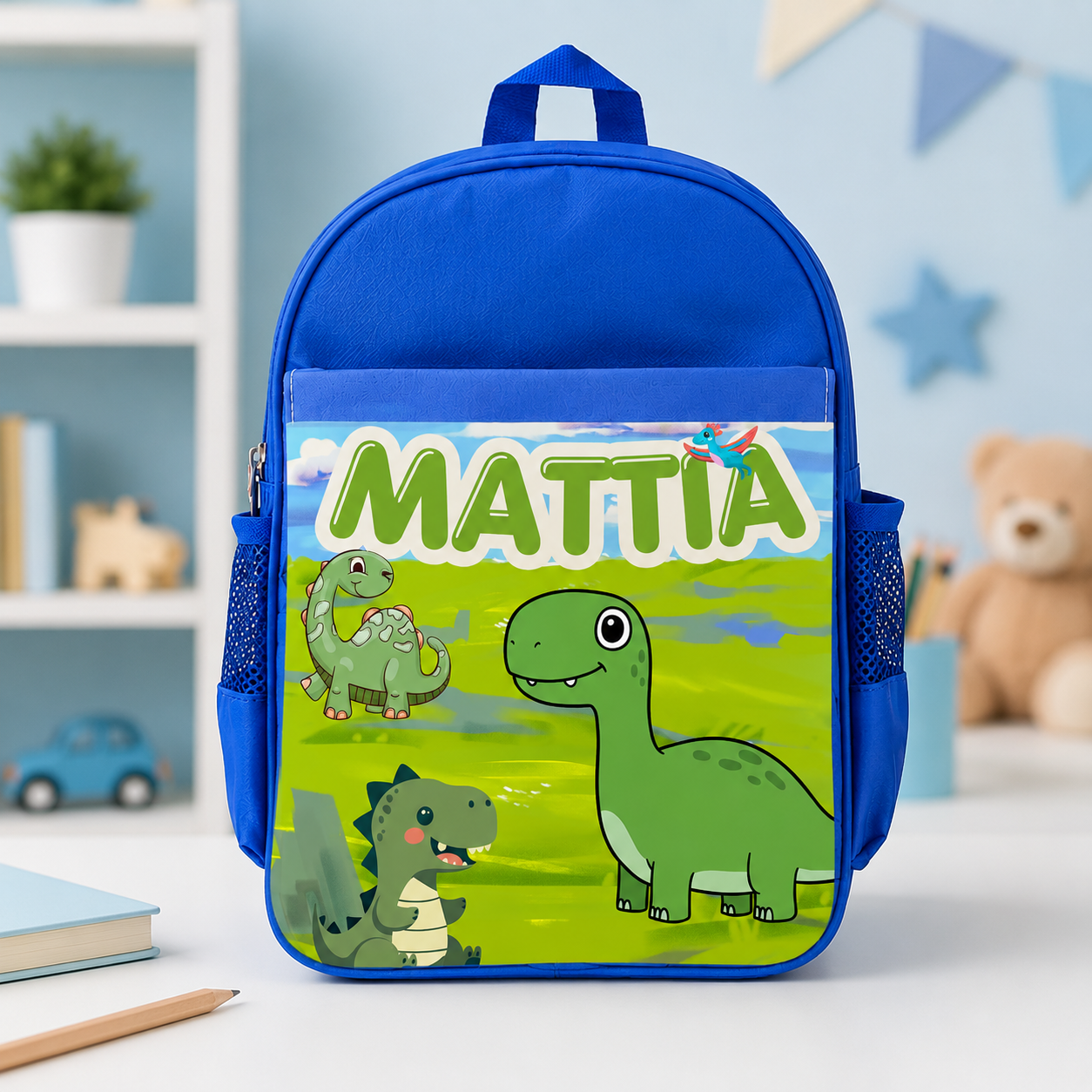 Zaino Asilo Personalizzato con Nome – Tema Dinosauri
