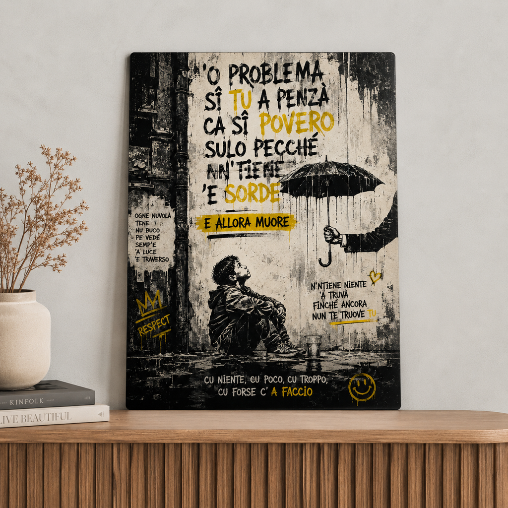 Poster in Alluminio "Nu ricc e nu povero" – Wall Art