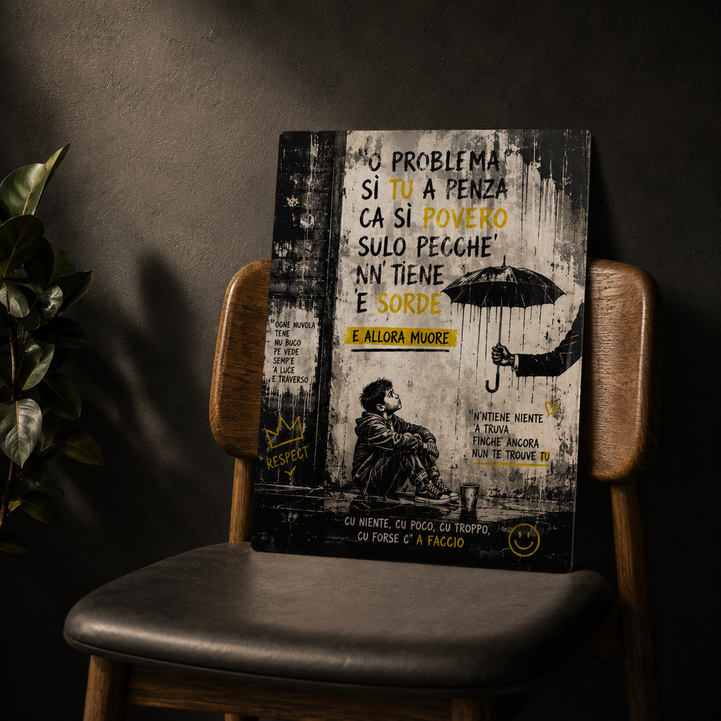 Poster in Alluminio "Nu ricc e nu povero" – Wall Art