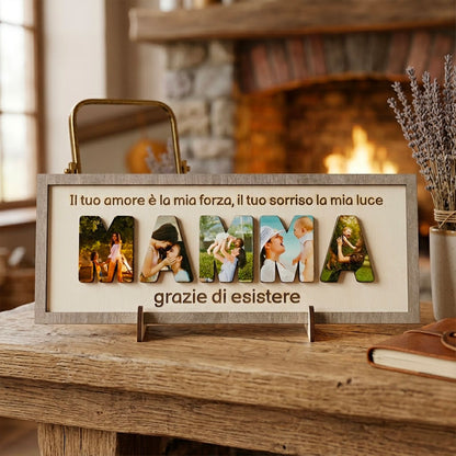 Cornice in Legno Personalizzata "Mamma" con foto