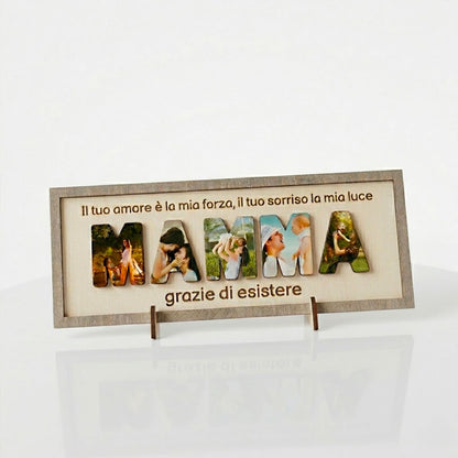 Cornice in Legno Personalizzata "Mamma" con foto