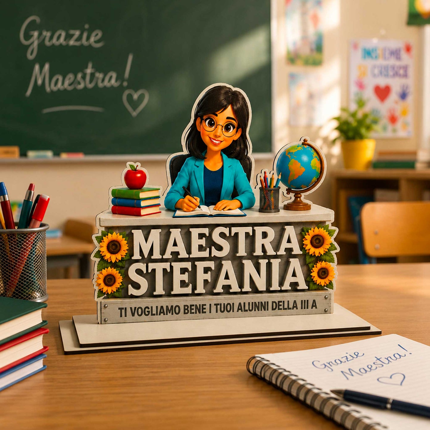 Targa Maestra Personalizzata in Legno con Foto – Idea Regalo Fine Anno