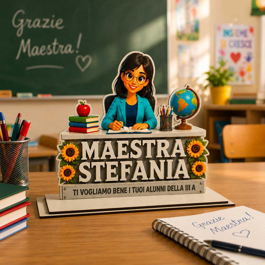 Targa Maestra Personalizzata in Legno con Foto – Idea Regalo Fine Anno