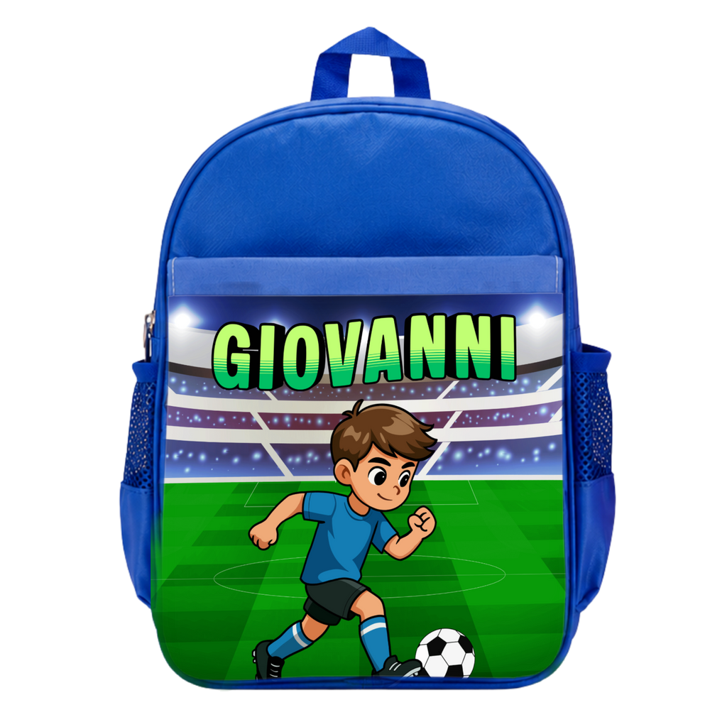 Zaino Asilo Personalizzato con Nome – Tema Calcio