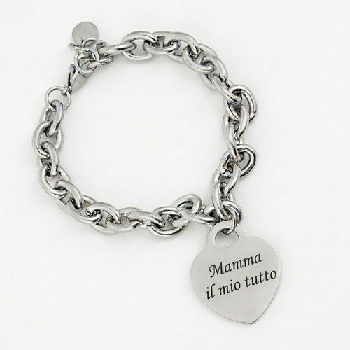 Bracciale "Amore Eterno" con Ciondolo a Cuore Personalizzato – Dedica Speciale per la Mamma