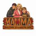 Cornice "Cuore di Casa": Ritratti di Famiglia Cartoon Personalizzati per la Mamma