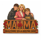 Cornice "Cuore di Casa": Ritratti di Famiglia Cartoon Personalizzati per la Mamma