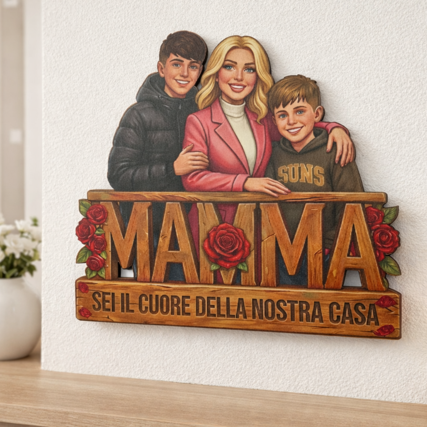 Cornice "Cuore di Casa": Ritratti di Famiglia Cartoon Personalizzati per la Mamma