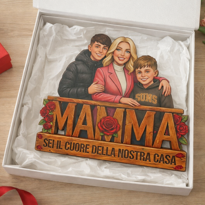 Cornice "Cuore di Casa": Ritratti di Famiglia Cartoon Personalizzati per la Mamma