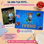 Tovaglietta in tessuto Personalizzata Pixel con Foto e Nome
