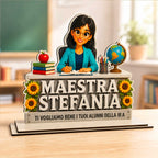 Targa Maestra Personalizzata in Legno con Foto – Idea Regalo Fine Anno