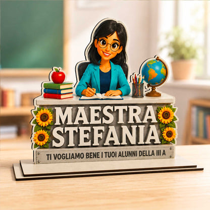 Targa Maestra Personalizzata in Legno con Foto – Idea Regalo Fine Anno
