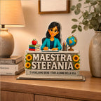 Targa Maestra Personalizzata in Legno con Foto – Idea Regalo Fine Anno