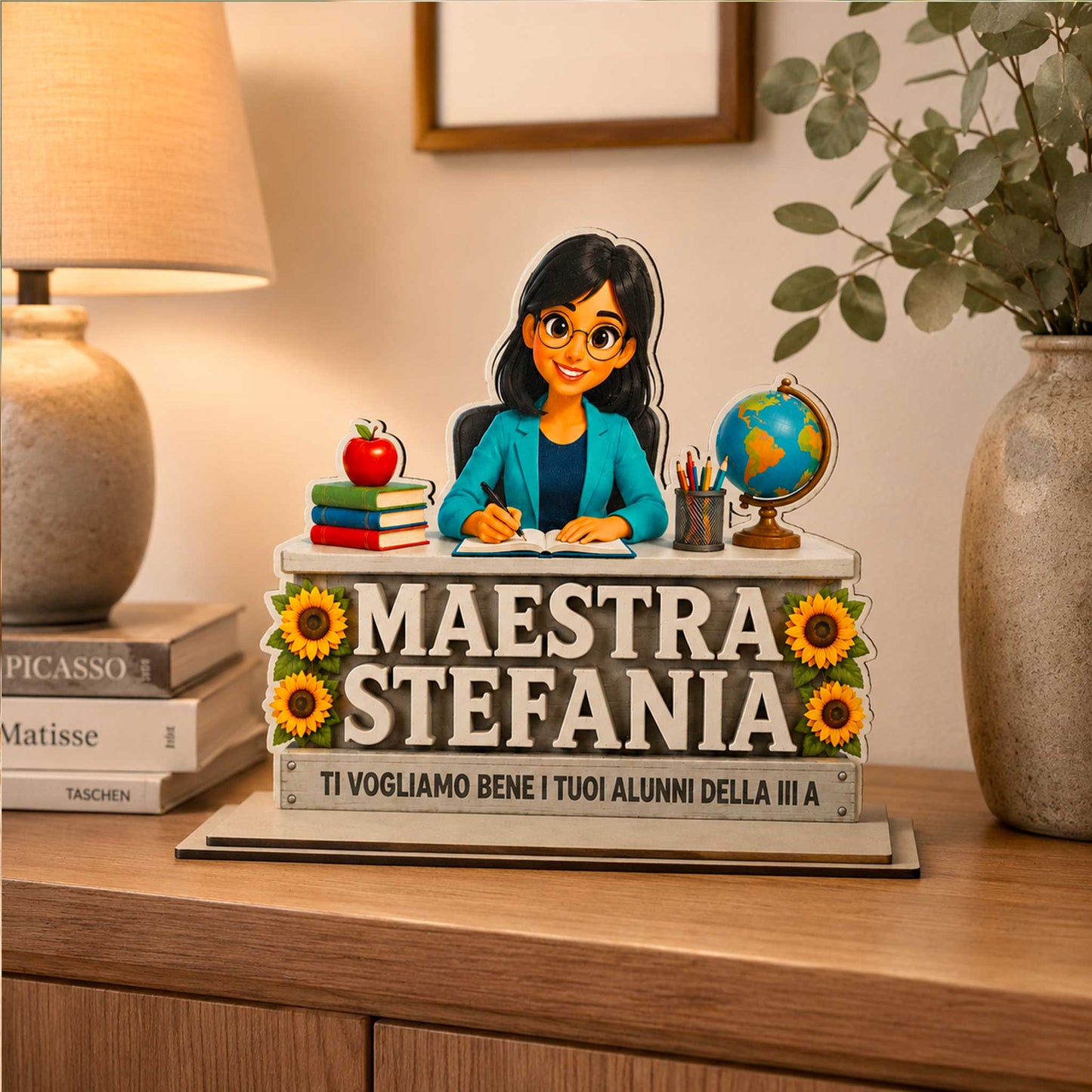 Targa Maestra Personalizzata in Legno con Foto – Idea Regalo Fine Anno